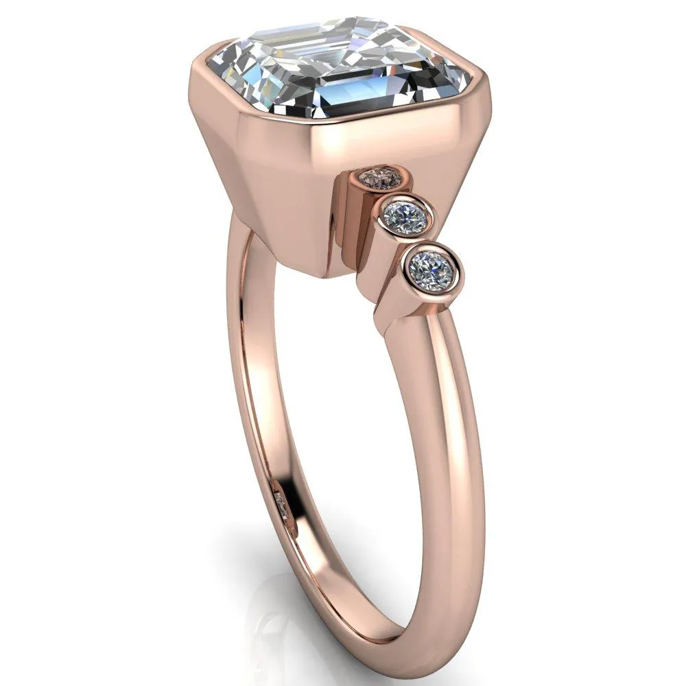 Amelie Asscher Moissanite Full Bezel Engagement Ring