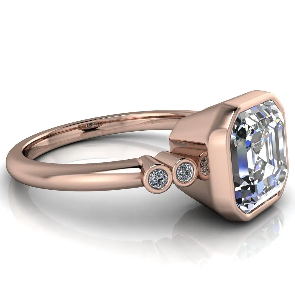 Amelie Asscher Moissanite Full Bezel Engagement Ring