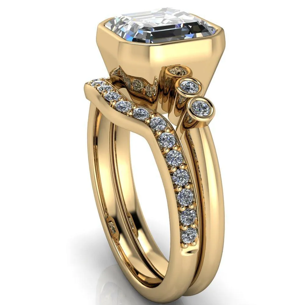 Amelie Asscher Moissanite Full Bezel Engagement Ring