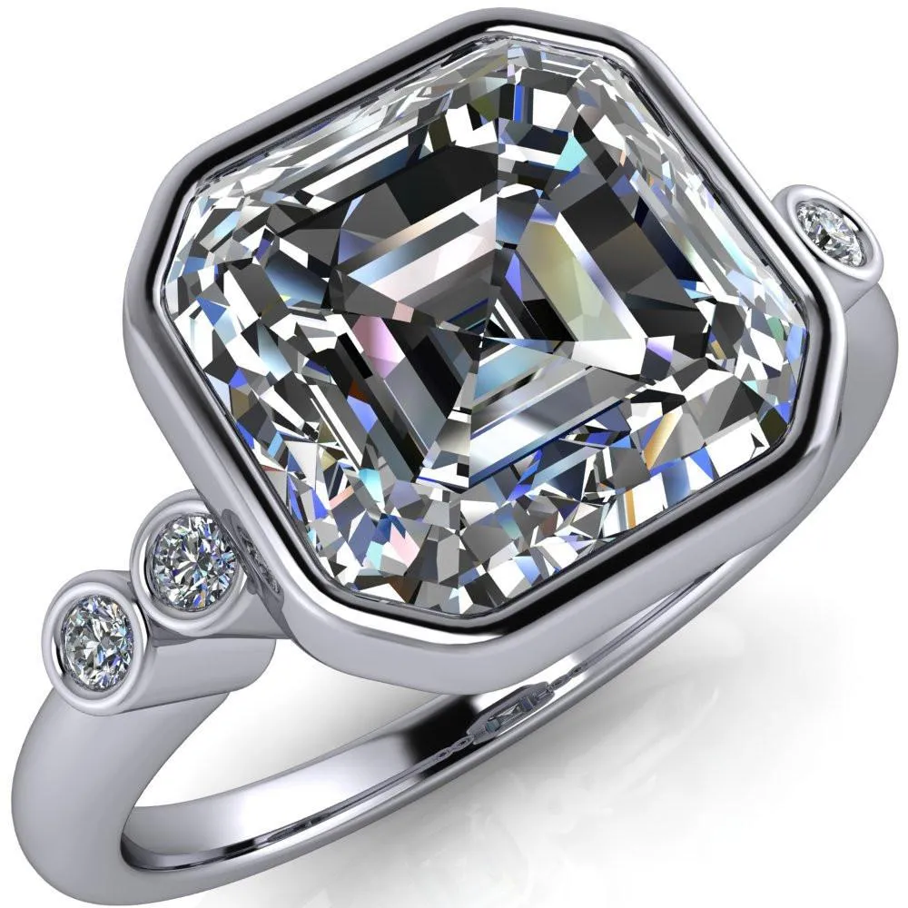 Amelie Asscher Moissanite Full Bezel Engagement Ring