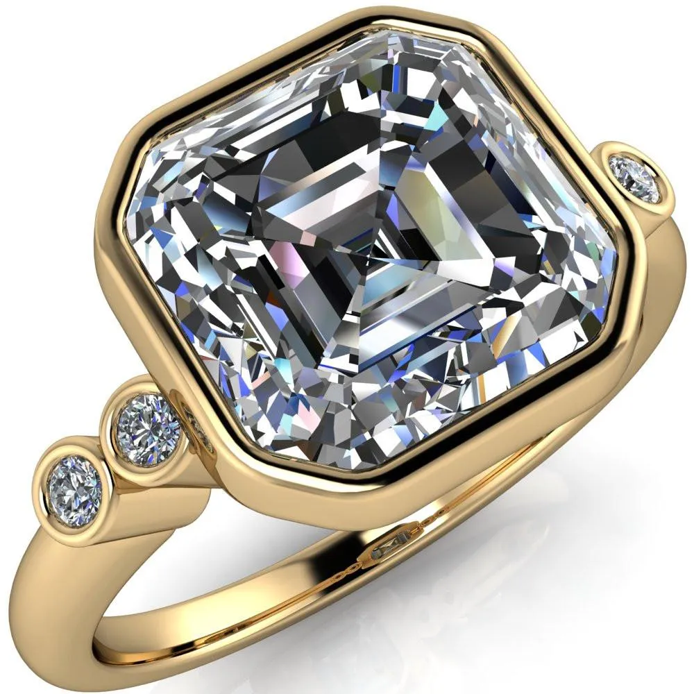 Amelie Asscher Moissanite Full Bezel Engagement Ring