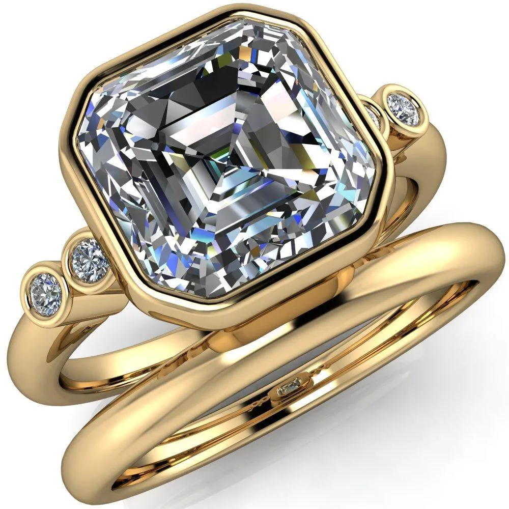 Amelie Asscher Moissanite Full Bezel Engagement Ring