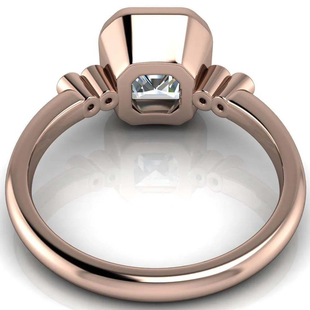 Amelie Asscher Moissanite Full Bezel Engagement Ring