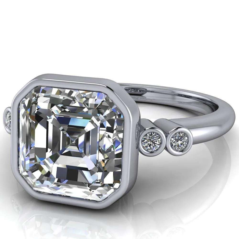 Amelie Asscher Moissanite Full Bezel Engagement Ring