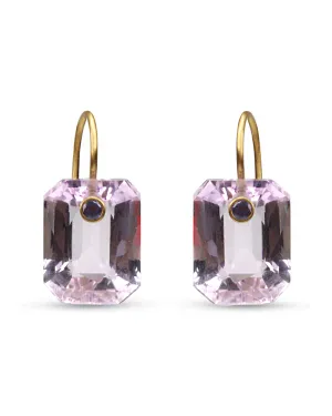 Amethyst and Tanzanite Emerald Earrings