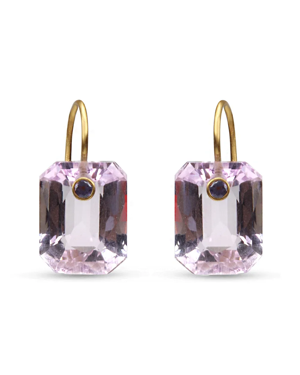 Amethyst and Tanzanite Emerald Earrings
