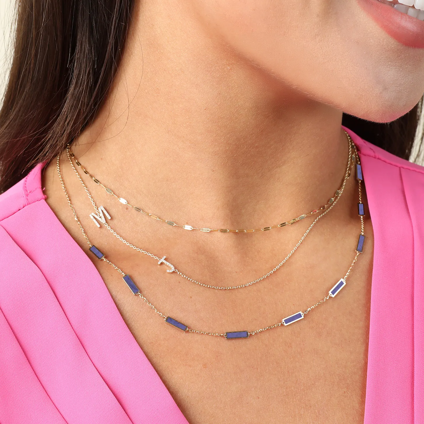 Amethyst Bar Chain Necklace