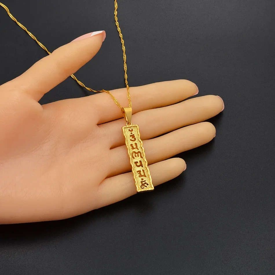 Anniyo Buddha Buddhist Six Words Mantra Pendant Chain Necklaces for Women Gifts / NOTE: Can't Customize Name #008909