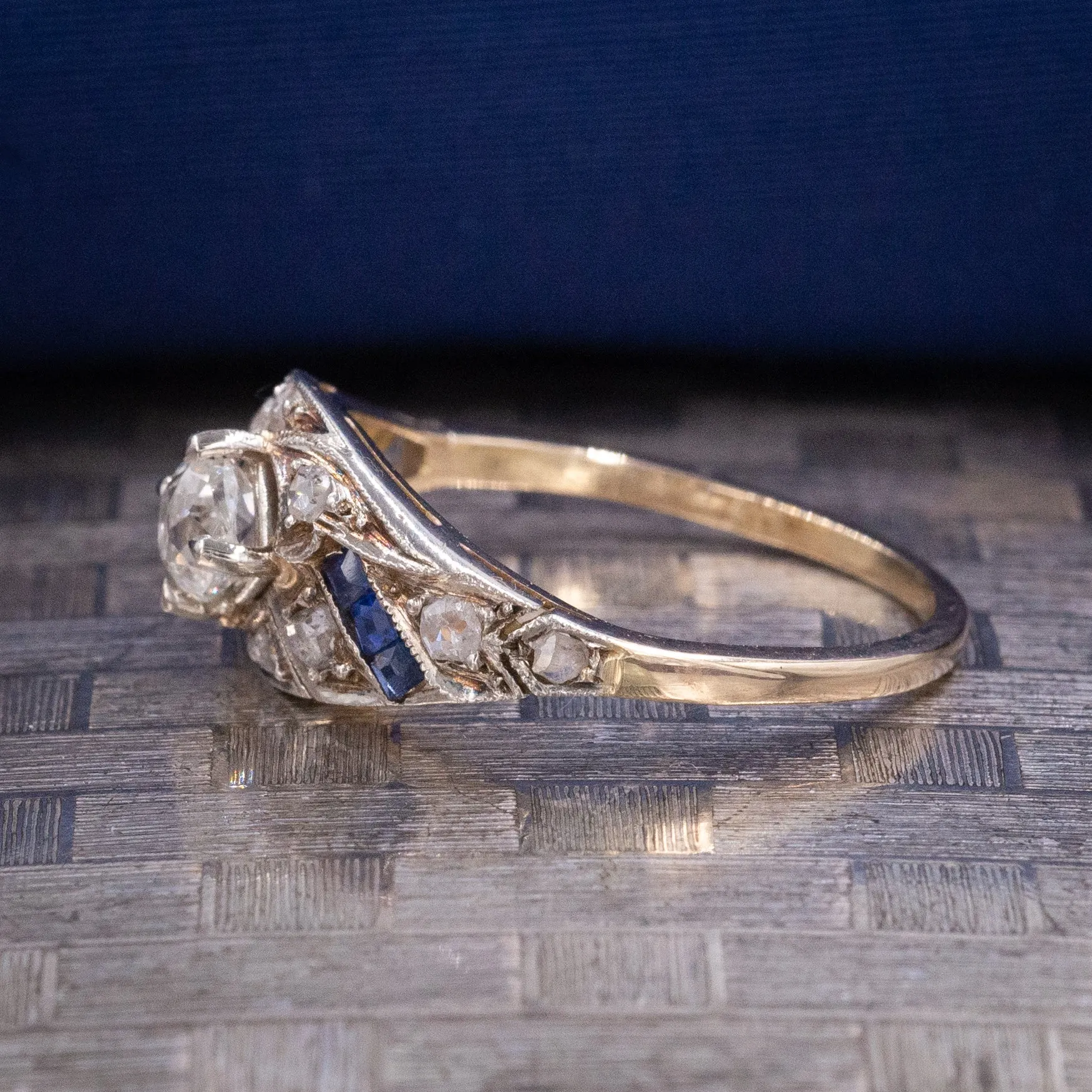 Antique Diamond & Sapphire Ring C. 1910s