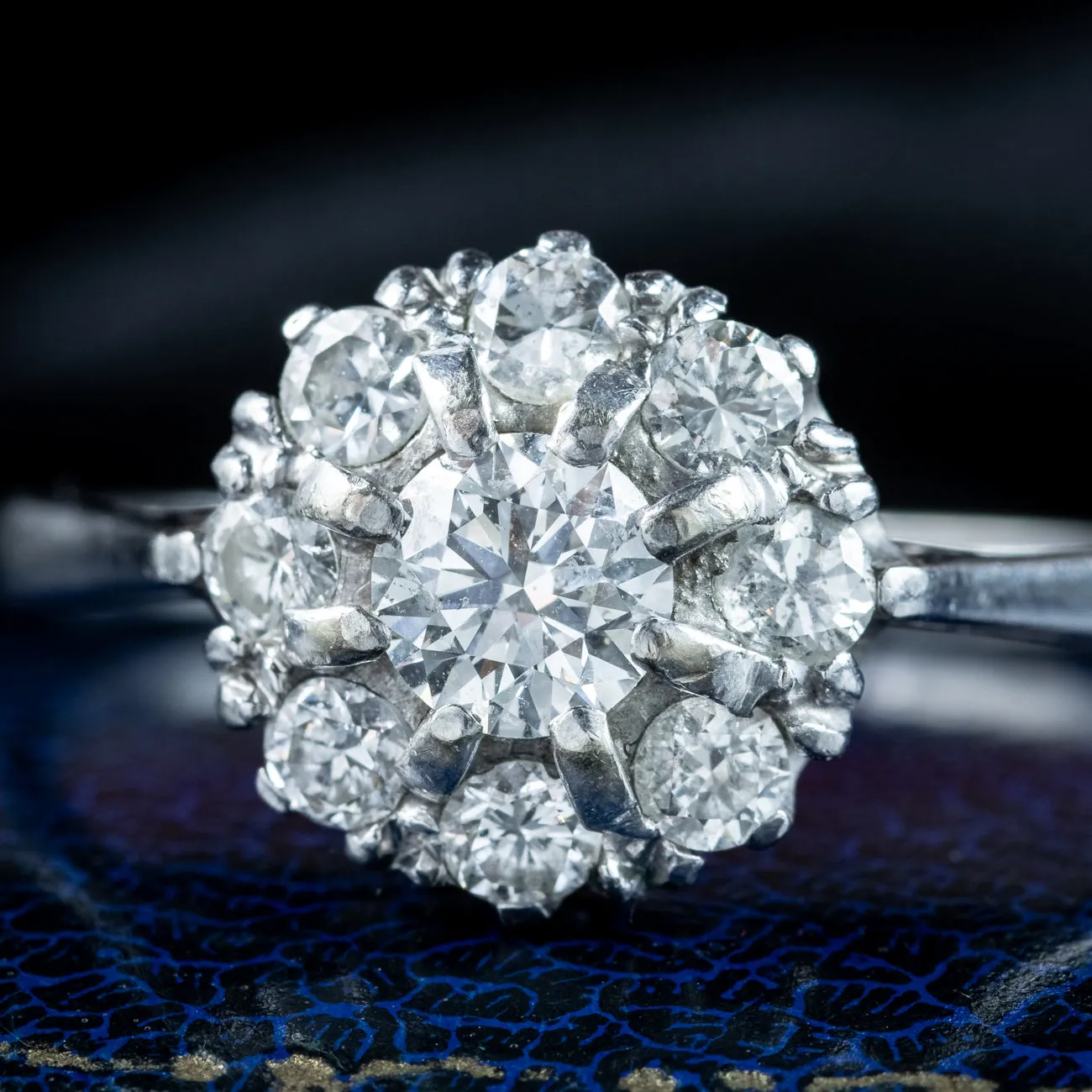 Antique Edwardian Diamond Cluster Ring 1.5ct Total