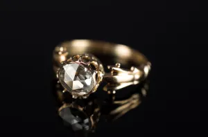 ANTIQUE ROSE CUT DIAMOND  SOLITAIRE RING