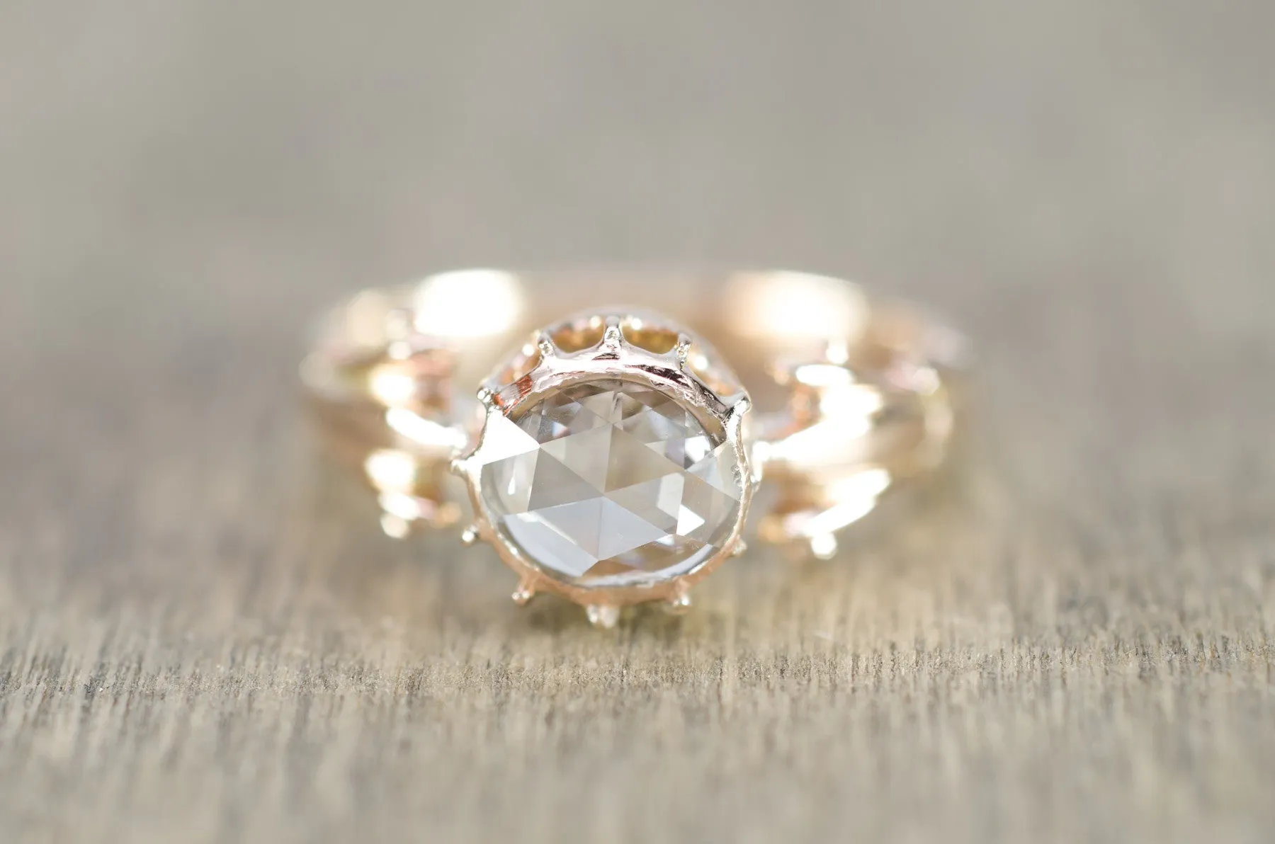 ANTIQUE ROSE CUT DIAMOND  SOLITAIRE RING