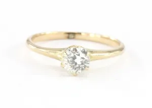 Antique Victorian 14K Gold .60 Carat Old Mine Diamond Engagement Ring