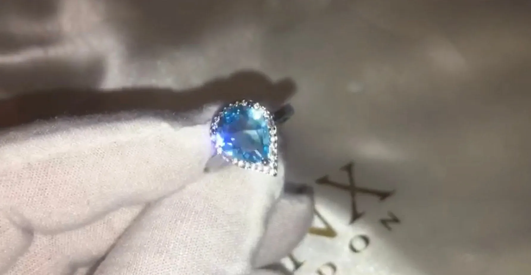 Aquamarine Ring | Aquamarine Diamond Ring | Teardrop Ring |  Pear Shape Ring | Blue Diamond Ring | Aquamarine Engagement Ring | Wedding Ring