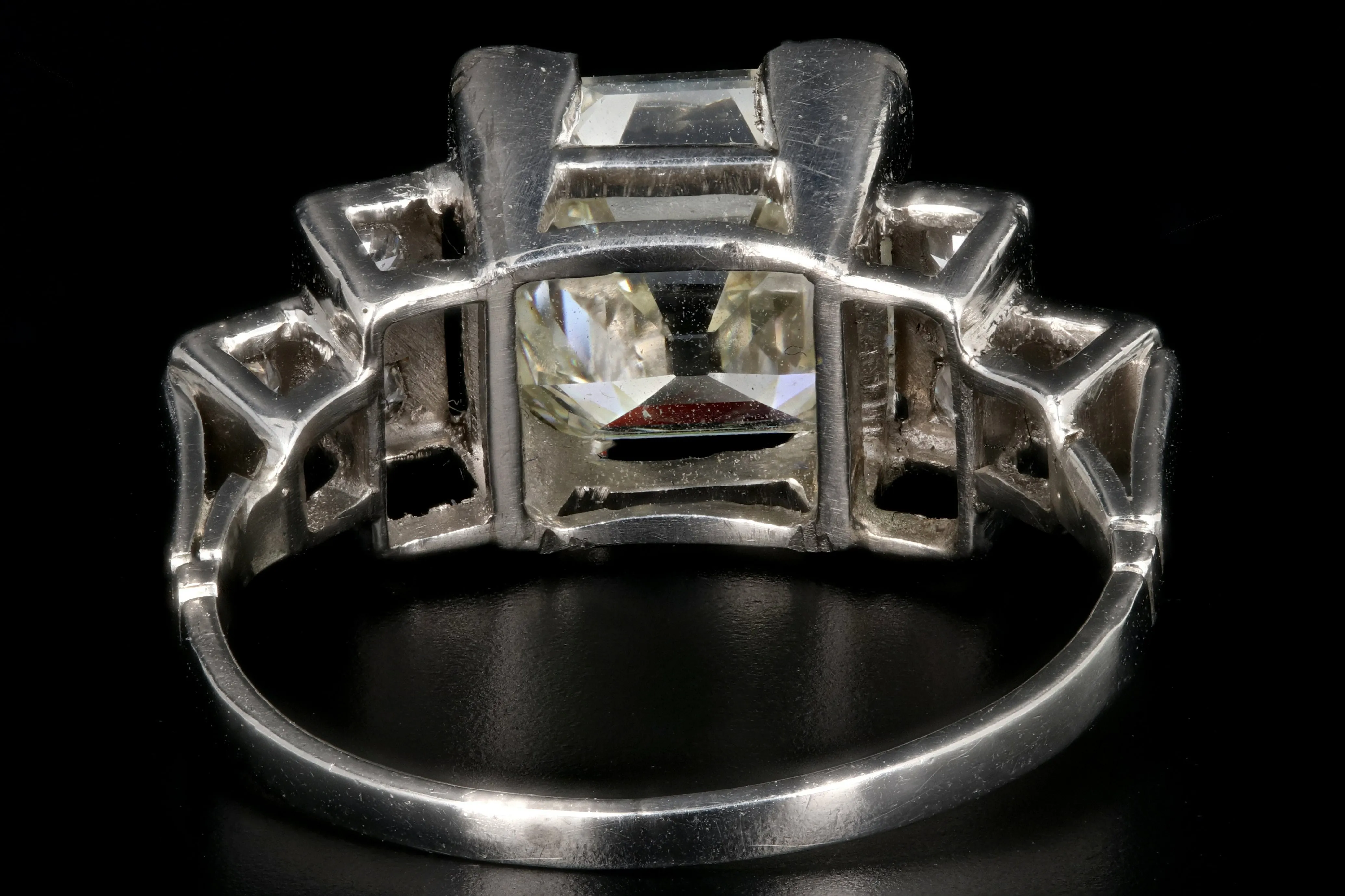 Art Deco 2.52CT Antique Asscher Cut Diamond Engagement Ring GIA Certified