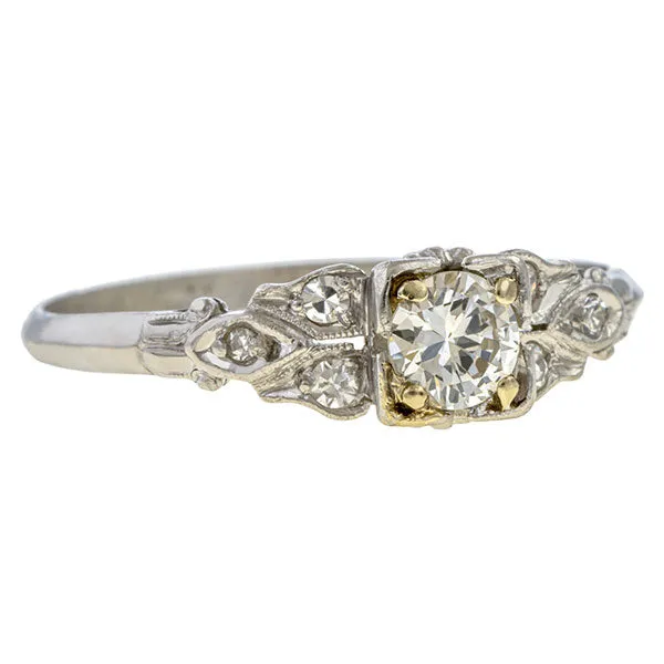 Art Deco Engagement Ring, TRB 0.35ct.