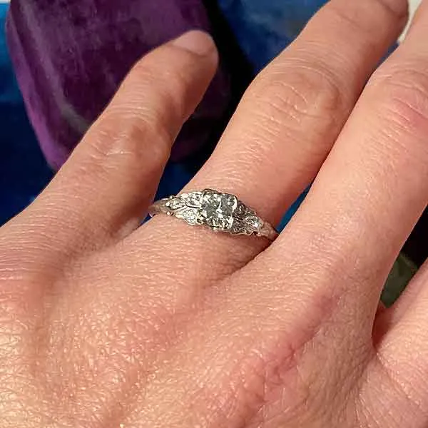 Art Deco Engagement Ring, TRB 0.35ct.