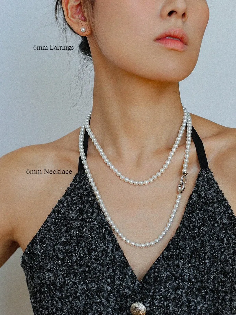 Artificial Australian White Pearl Stud Earrings