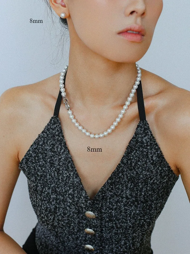 Artificial Australian White Pearl Stud Earrings