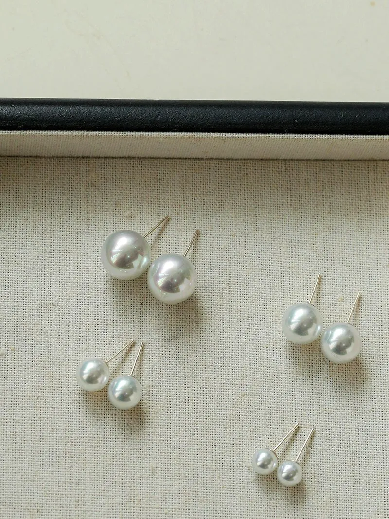 Artificial Australian White Pearl Stud Earrings