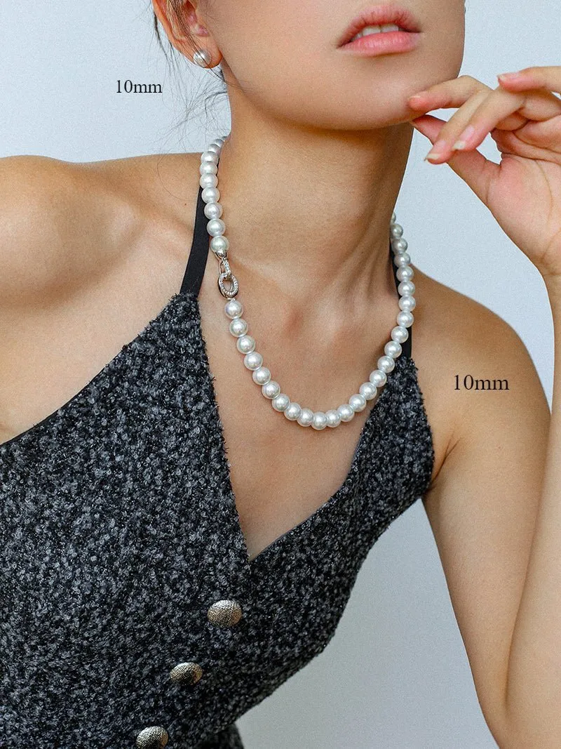 Artificial Australian White Pearl Stud Earrings