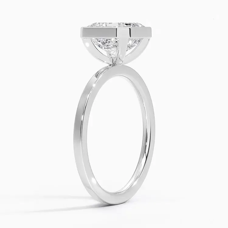 Asscher-Cut Bezel Setting Moissanite Engagement Ring