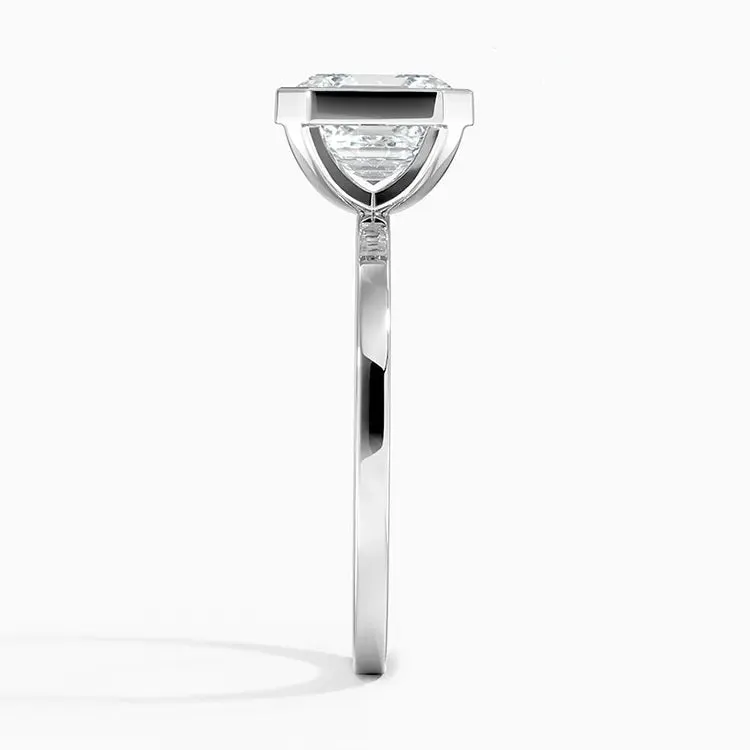 Asscher-Cut Bezel Setting Moissanite Engagement Ring