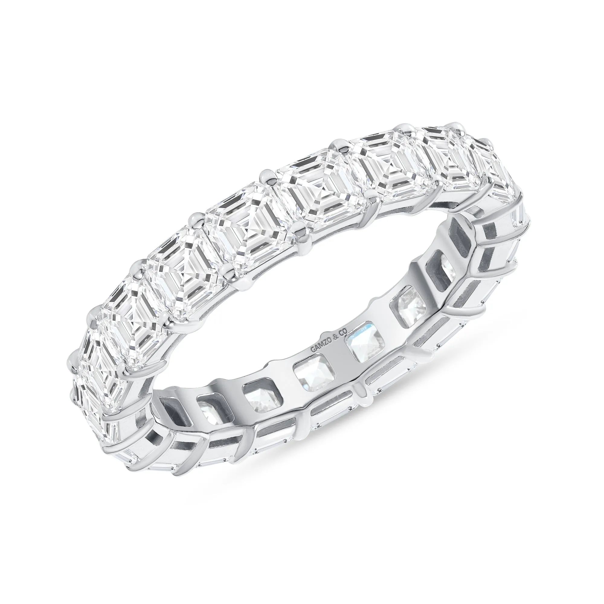 Asscher Cut Lab Grown Diamond Full Eternity Band