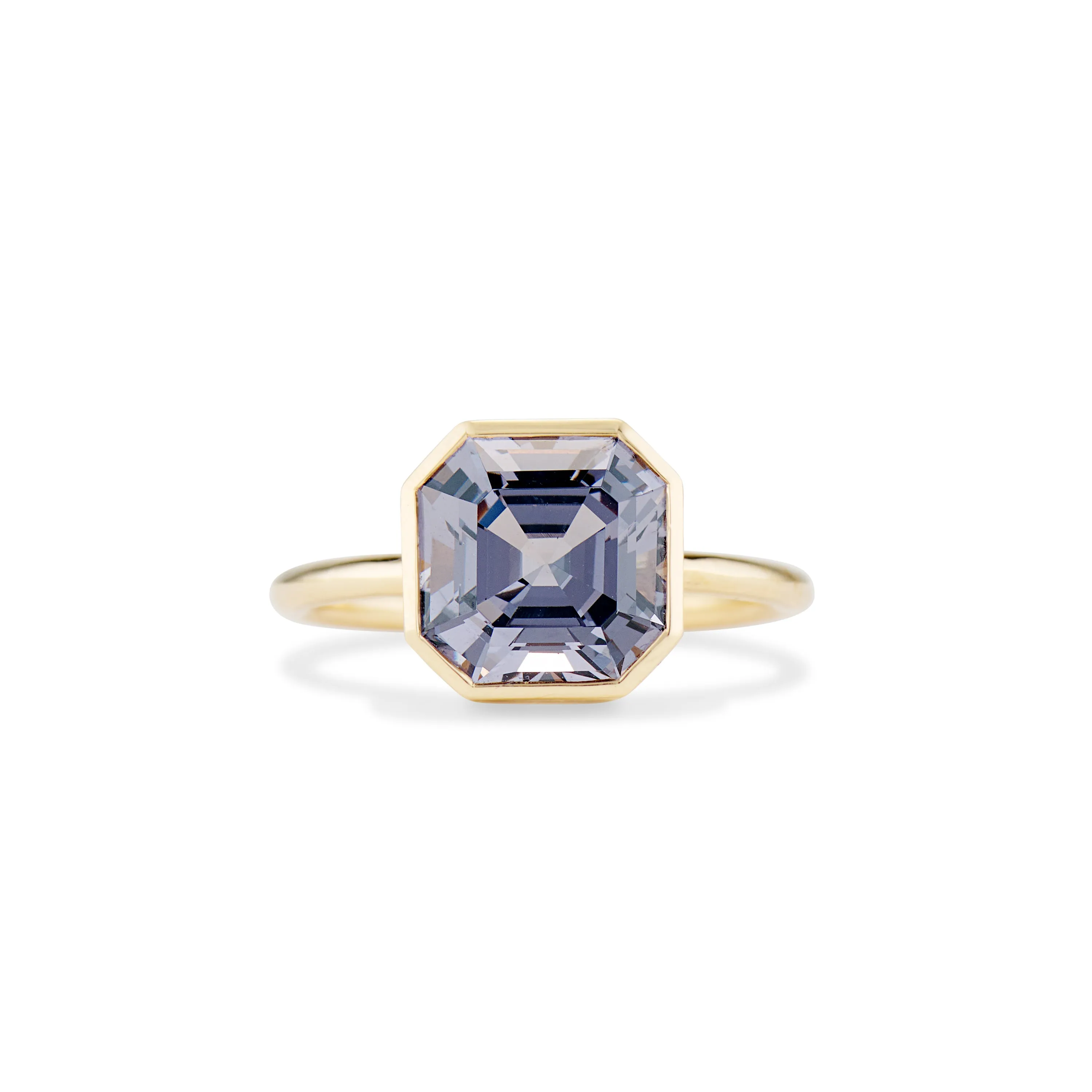 Asscher Cut Spinel Bezel Ring