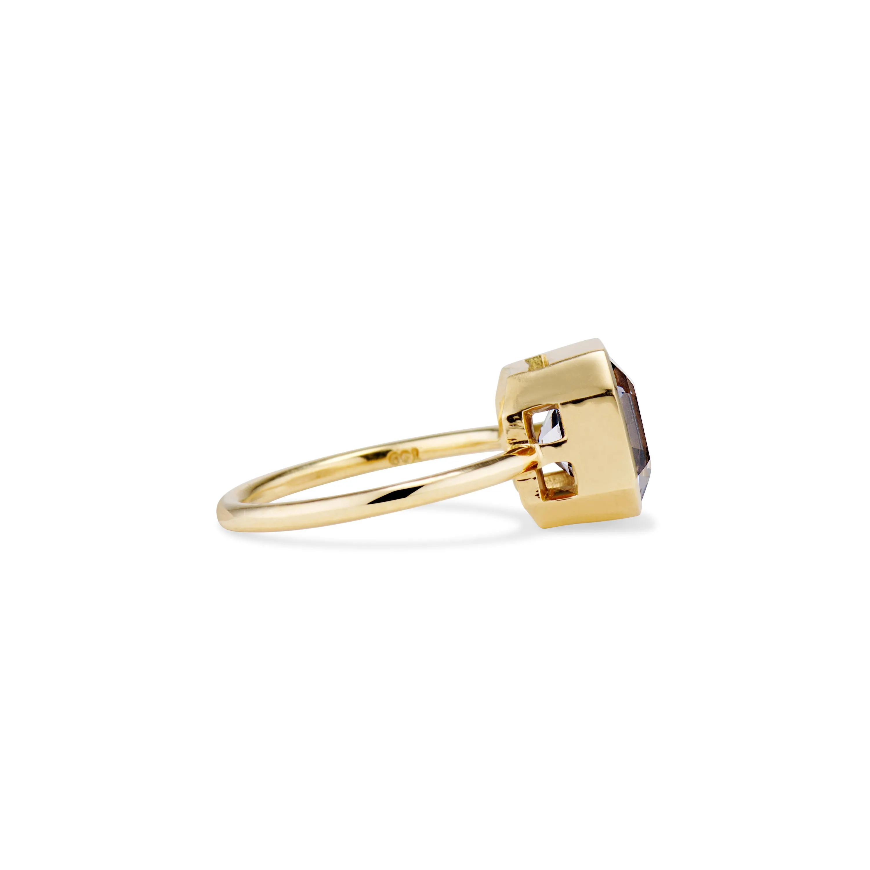 Asscher Cut Spinel Bezel Ring