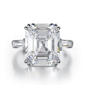 ASSCHER CUT THREE-STONE DIAMOND RING