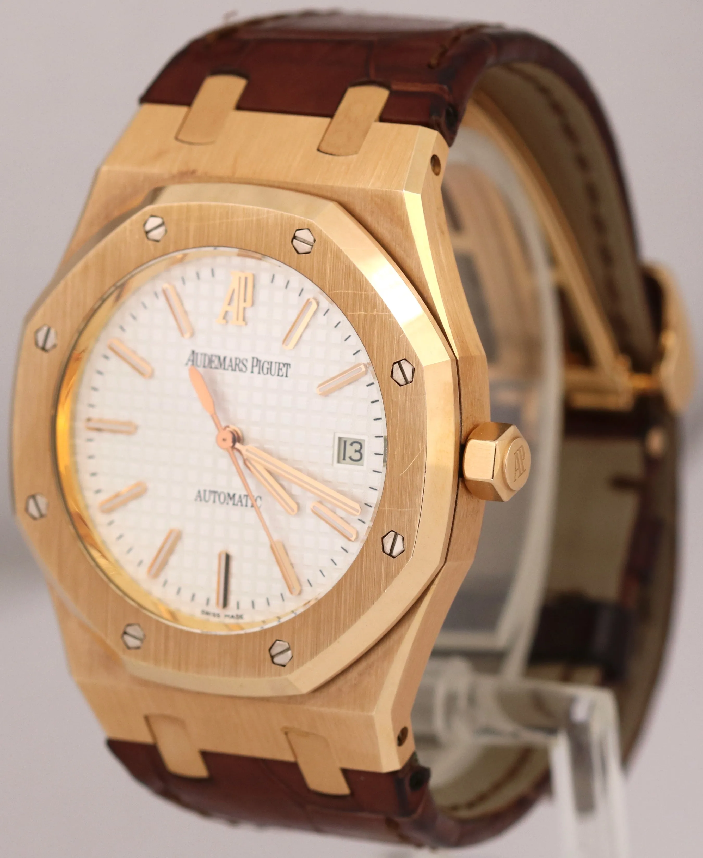 Audemars Piguet Royal Oak 18K Rose Gold WHITE 39mm 15300OR.OO.D088CR.02 Watch
