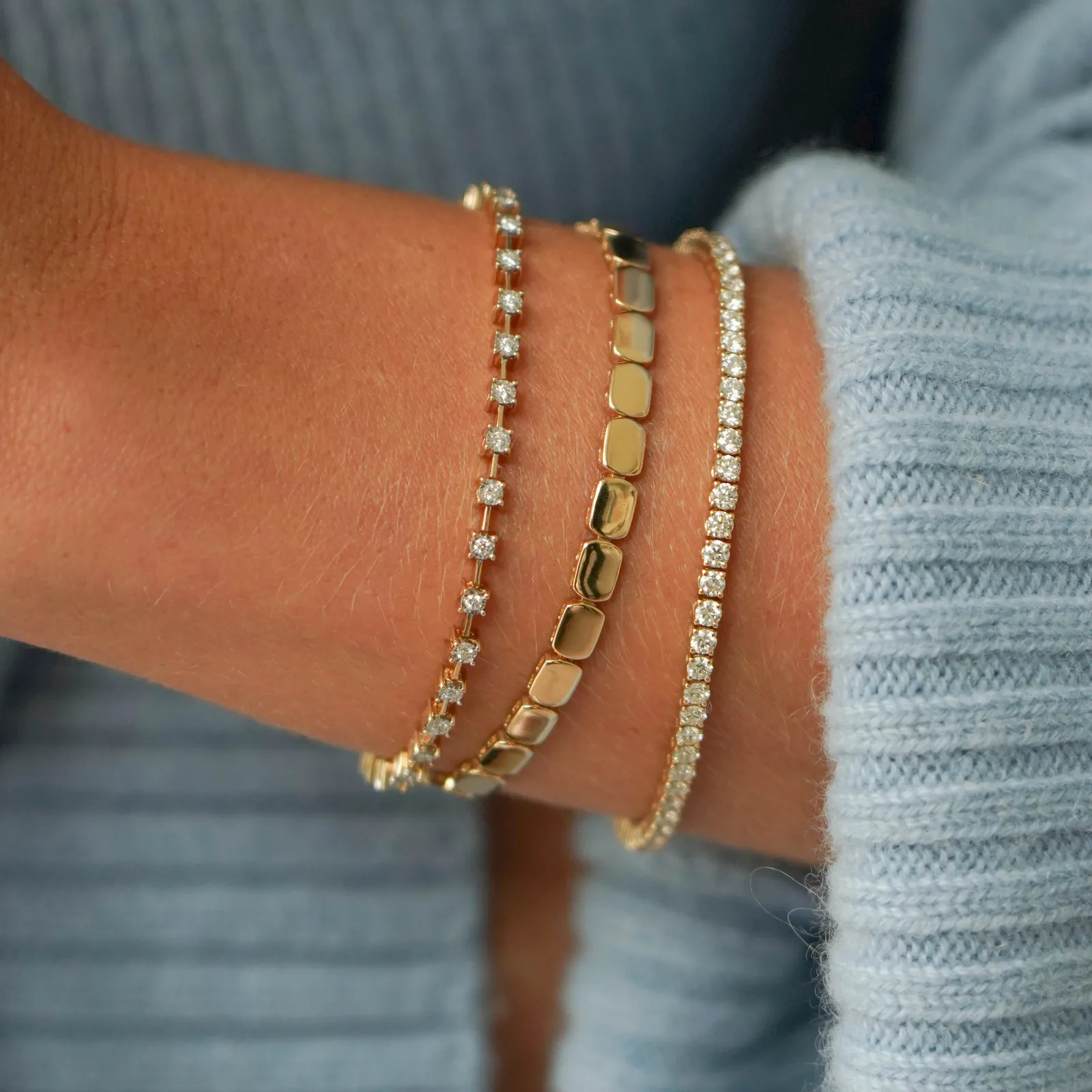 Ava Bea Interval Tennis Bracelet in Yellow Gold
