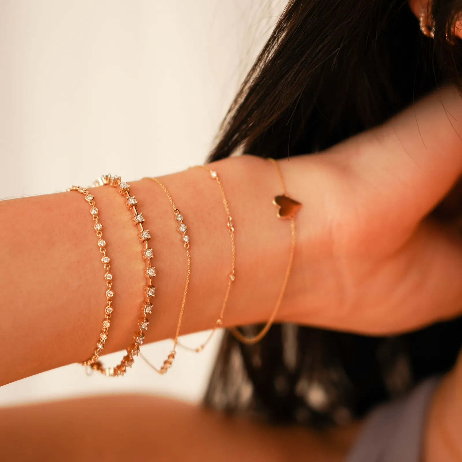 Ava Bea Interval Tennis Bracelet in Yellow Gold