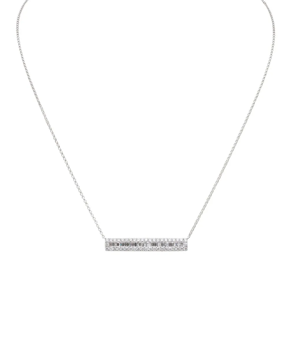 Baguette Diamond Bar Necklace