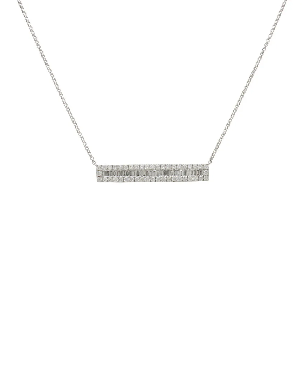 Baguette Diamond Bar Necklace