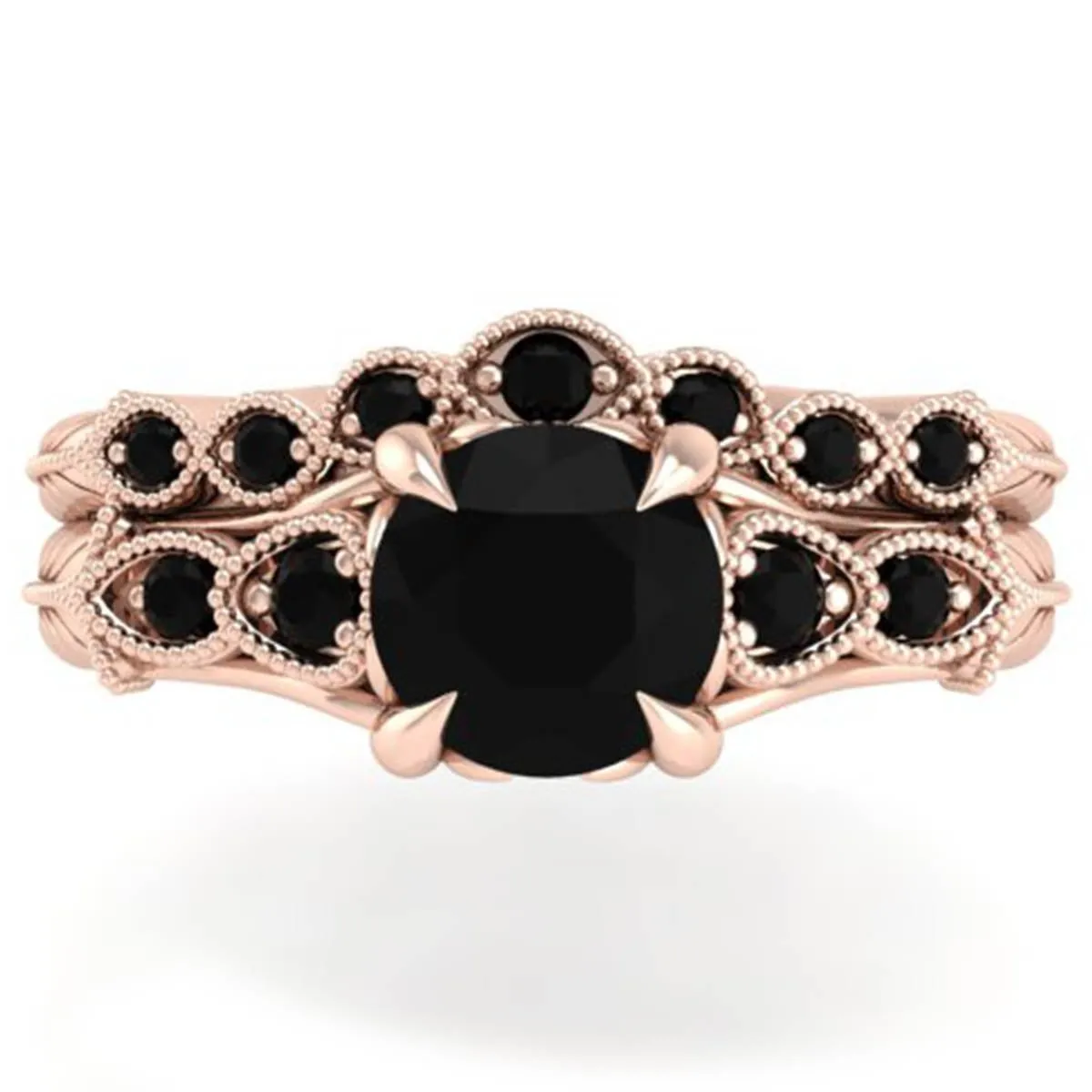 Ben Garelick Ravencrest Black Diamond Vintage Style Wedding Band