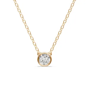 Bezel Necklace with 1/5ct of Laboratory Grown Diamonds in 9ct Yellow Gold