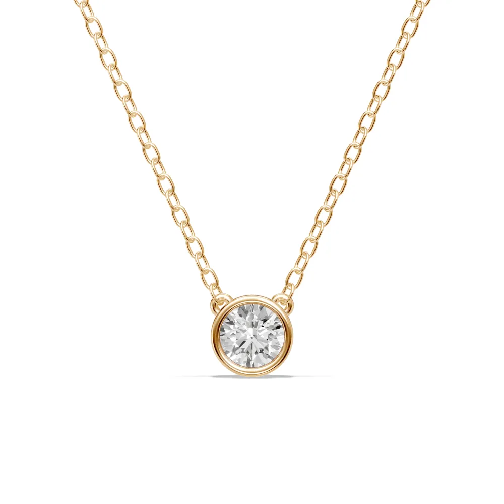 Bezel Necklace with 1/5ct of Laboratory Grown Diamonds in 9ct Yellow Gold