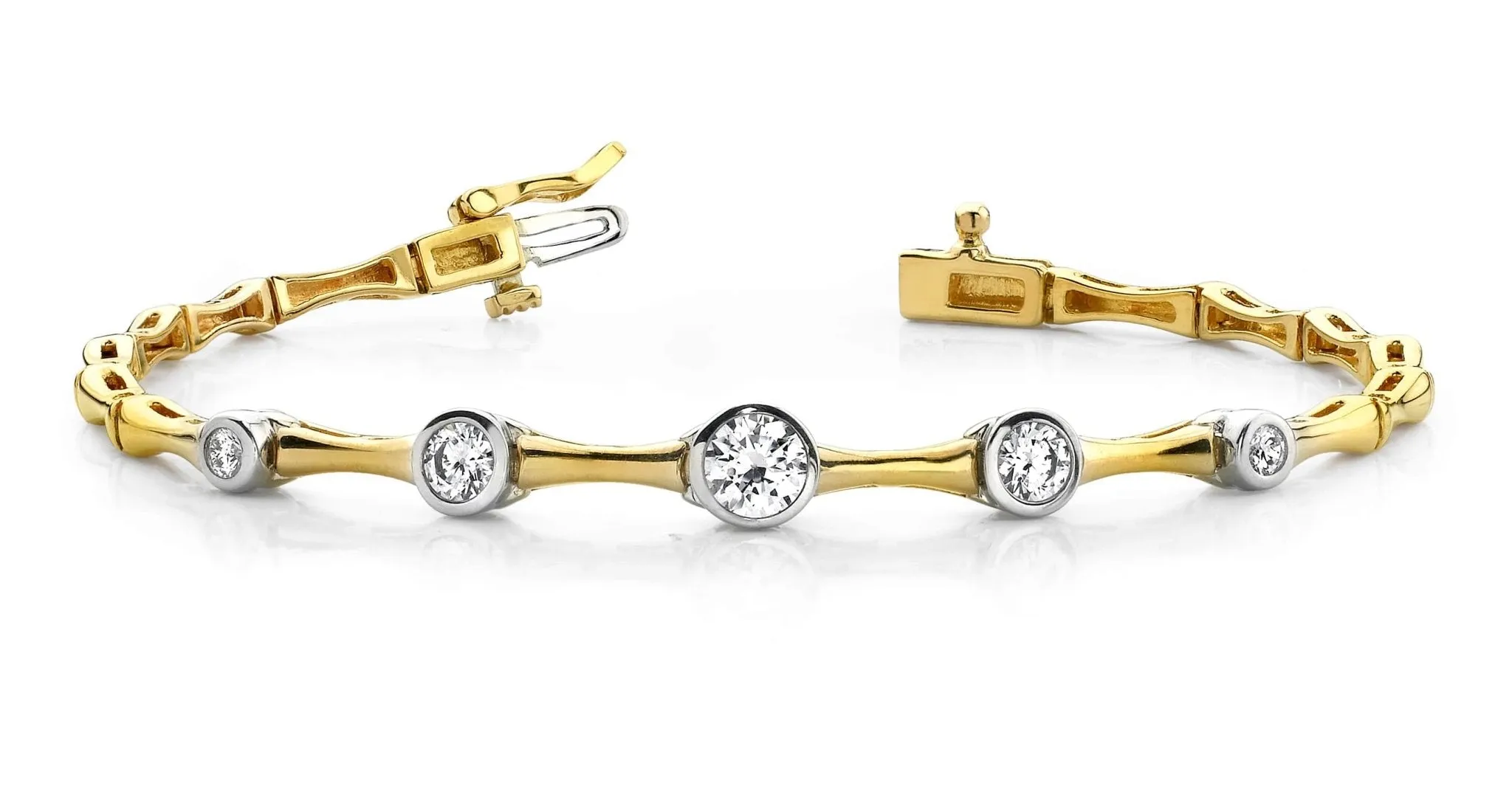 Bezel Set Diamond Column Diamond Bracelet with 0.70 ct.(finished) 3.0mm, 3.5mm, 3.8mm