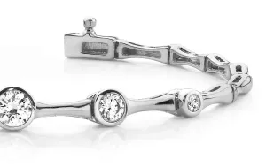 Bezel Set Diamond Column Diamond Bracelet with 0.70 ct.(finished) 3.0mm, 3.5mm, 3.8mm