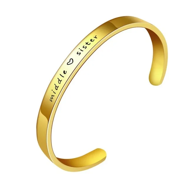 Big, Middle, Little Sister Stainless Steel Bangle Cuff Bracelet