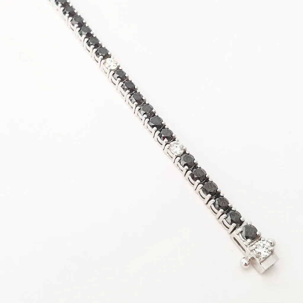 Black and White Diamond Tennis Bracelet