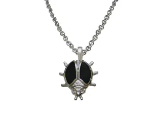 Black Bug Pendant Necklace
