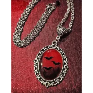 Blood Dracula Inspired Resin Necklace for Y2K Style Jackets