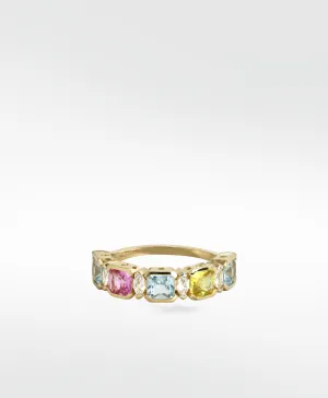Blossom Sapphire Half Eternity Ring