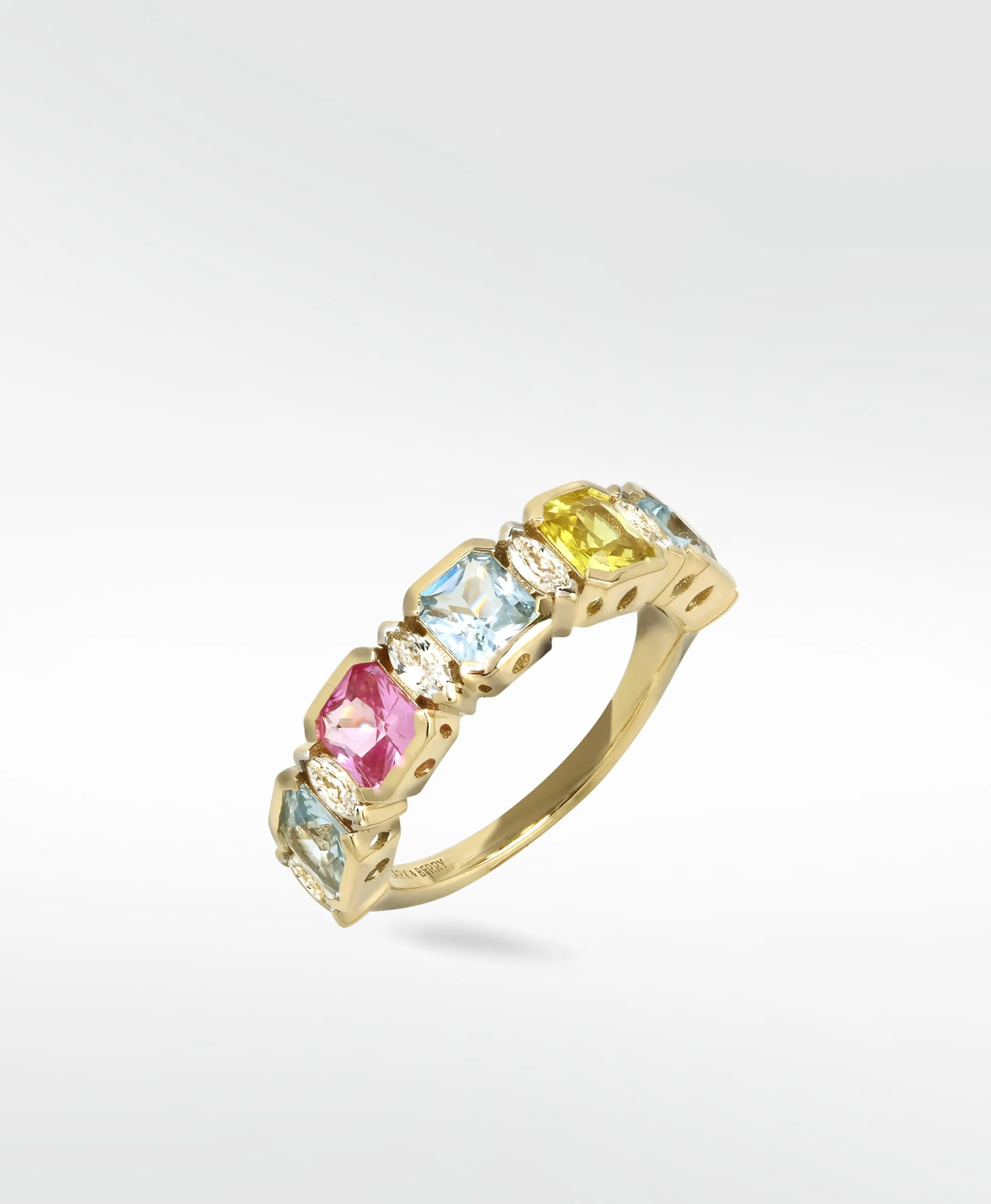 Blossom Sapphire Half Eternity Ring