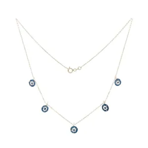 Blue Eye 5 Elements Gold Necklace