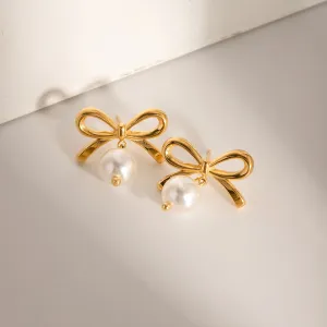 Bow Pearl Earrings