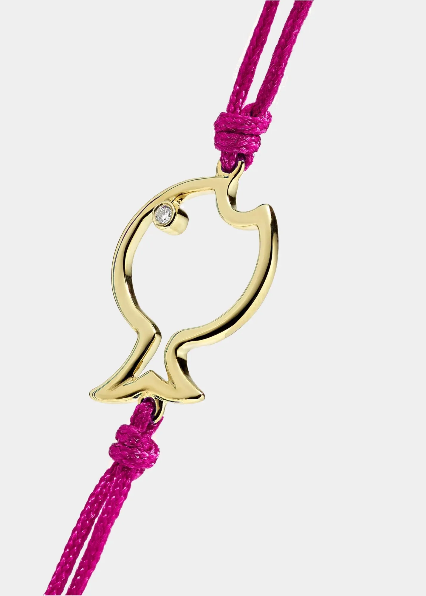Bracelet Fil Poisson Bulle - Fuchsia Or Jaune
